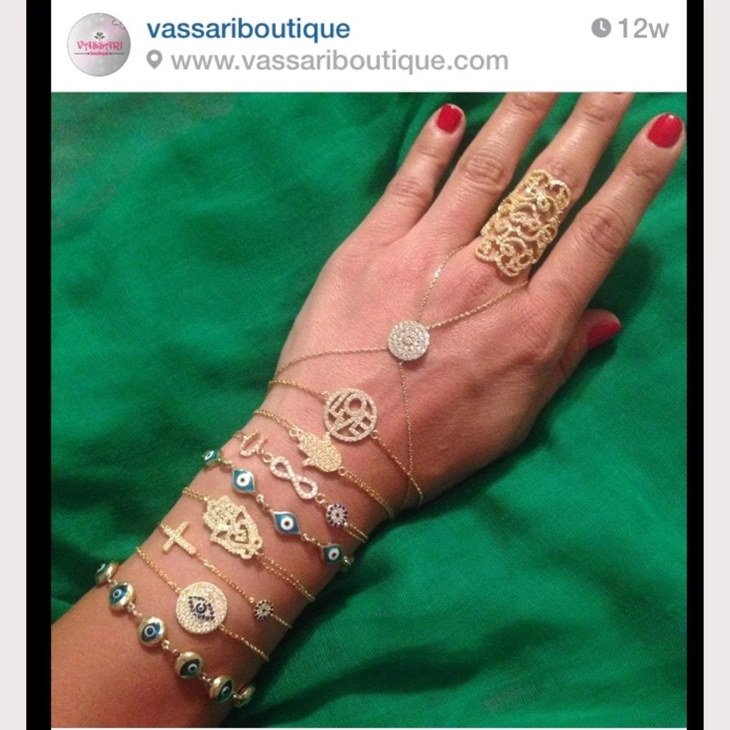 Large Disc Hand Bracelet