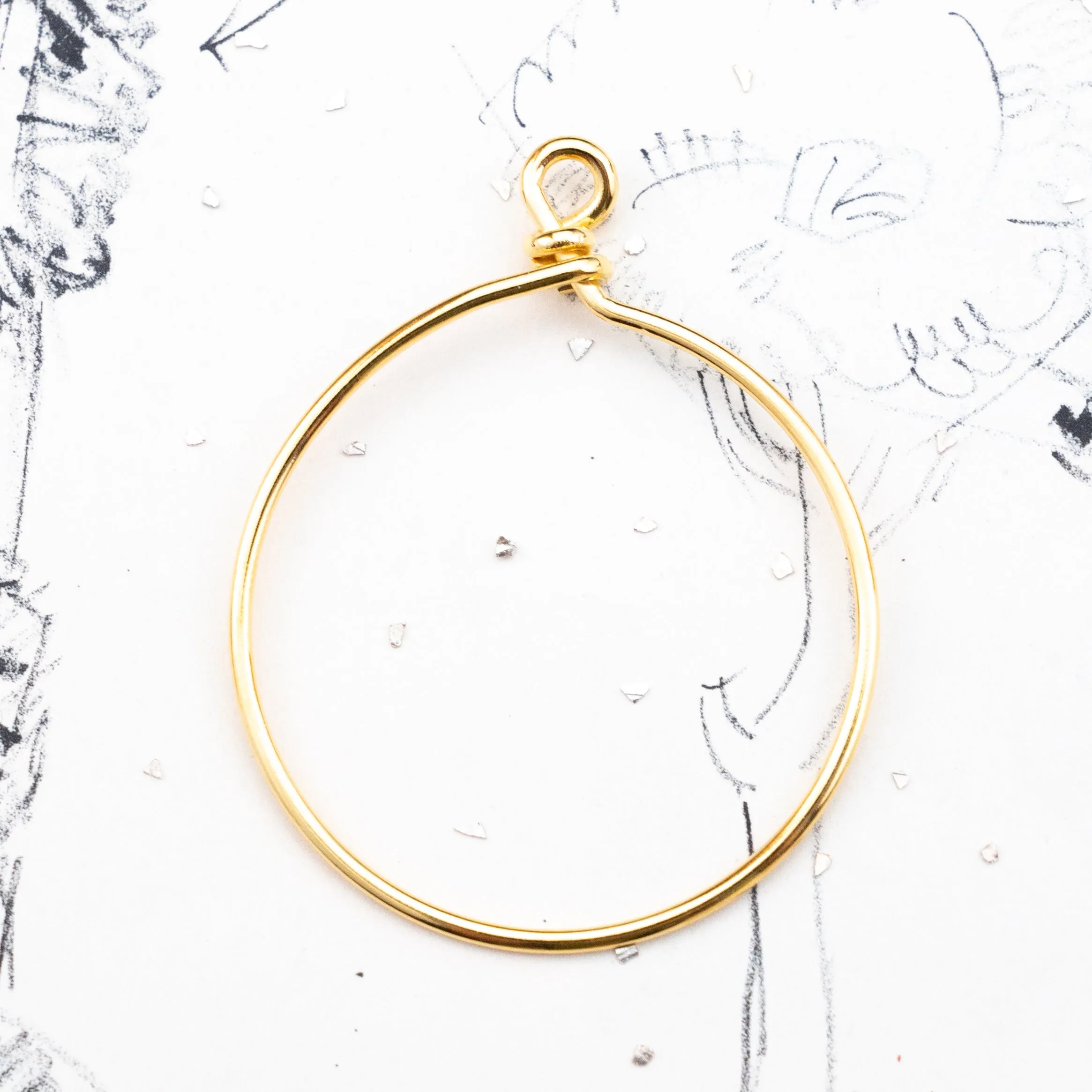 Large Gold Plate Hoop that Opens