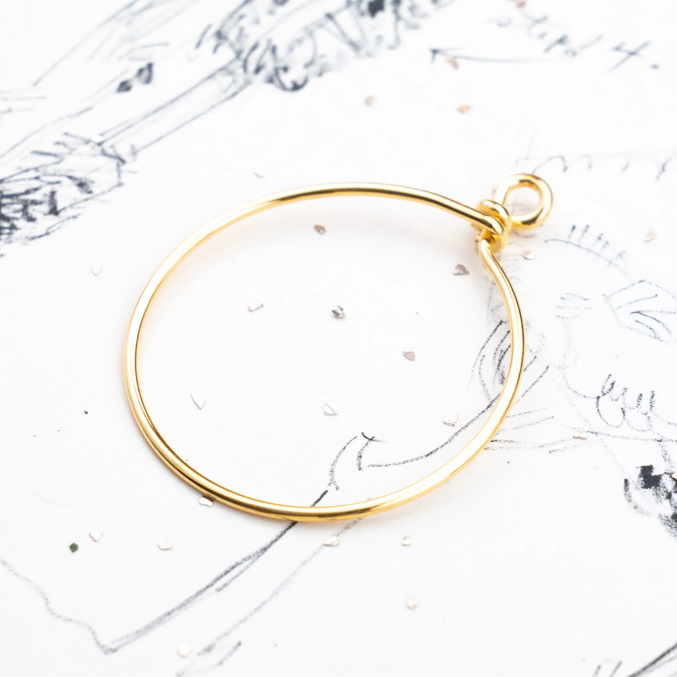 Large Gold Plate Hoop that Opens