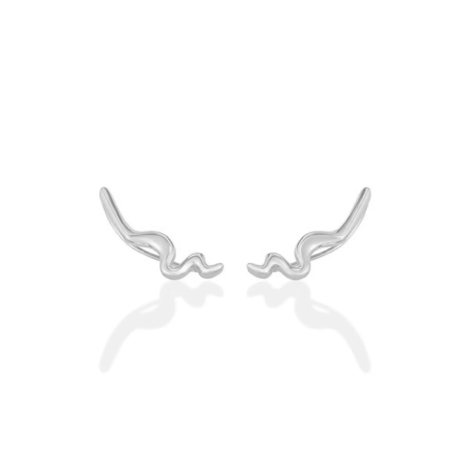 Large Ripple Climber Earring - Plain