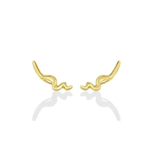 Large Ripple Climber Earring - Plain