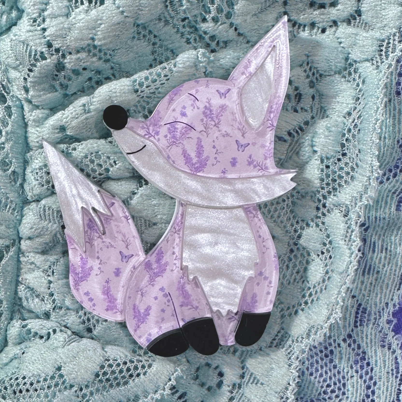 Lavender the Fox 🦊 - Brooch - Set of 2