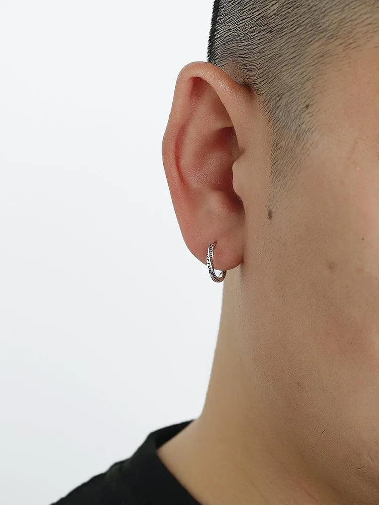 Lettering Twisted Hoop Earrings