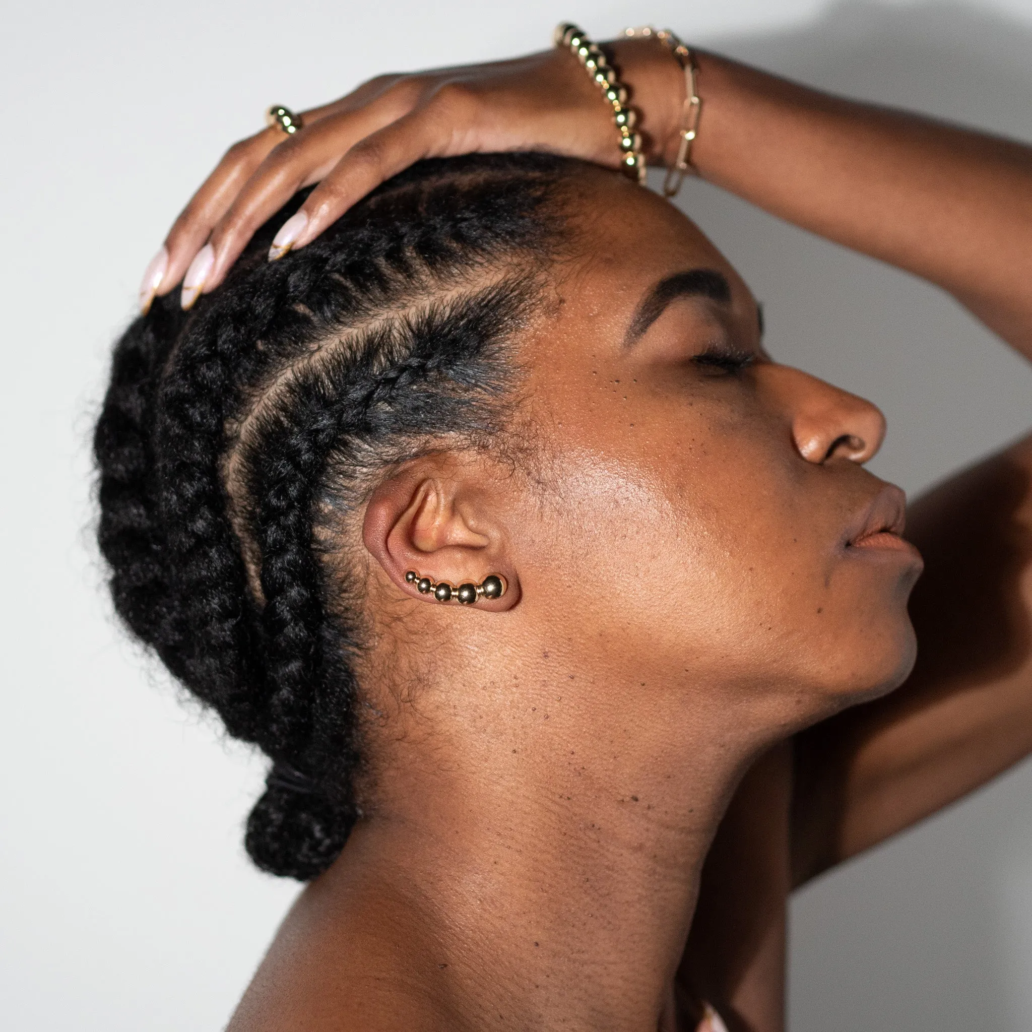 Louisa Gold Dot Crawler Earring