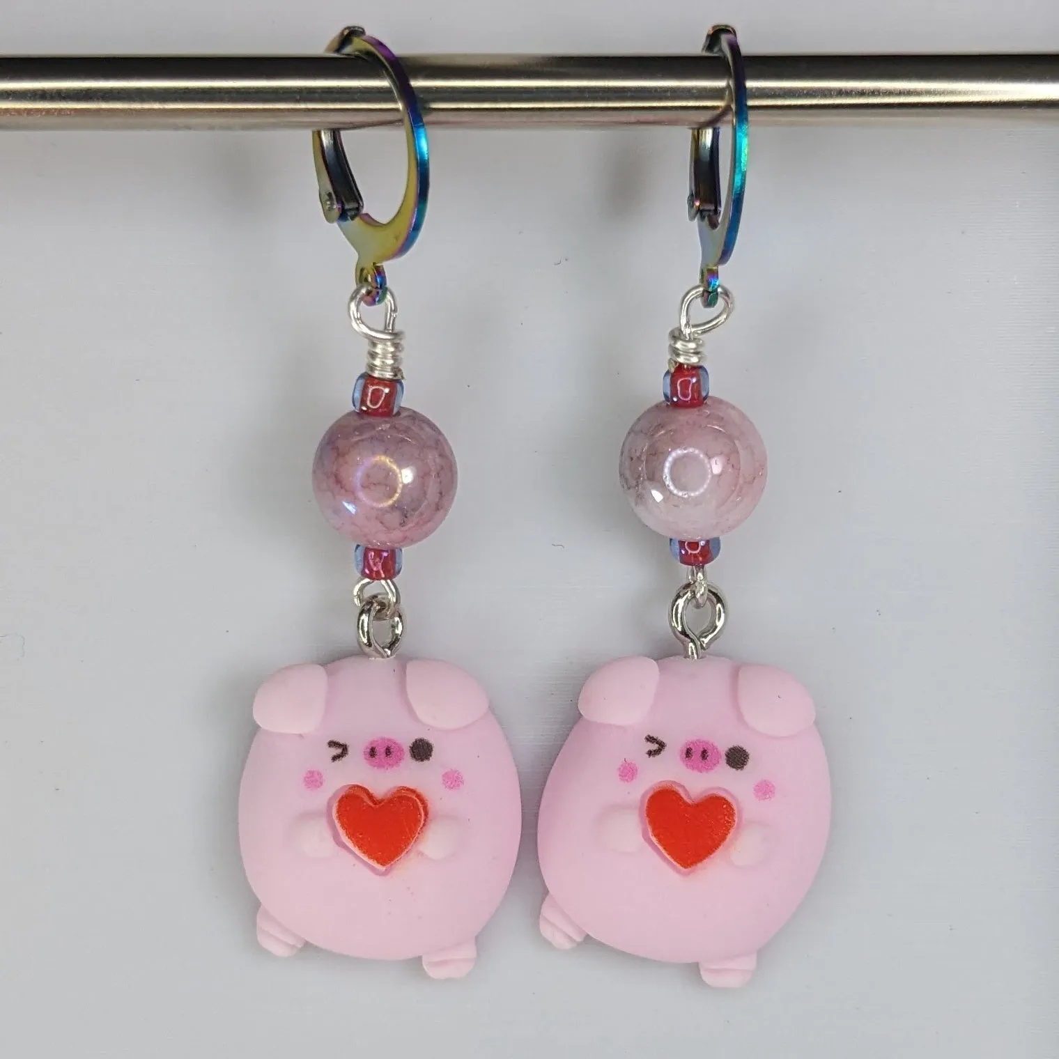 Love Pig Earrings & Stitch Markers
