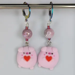 Love Pig Earrings & Stitch Markers