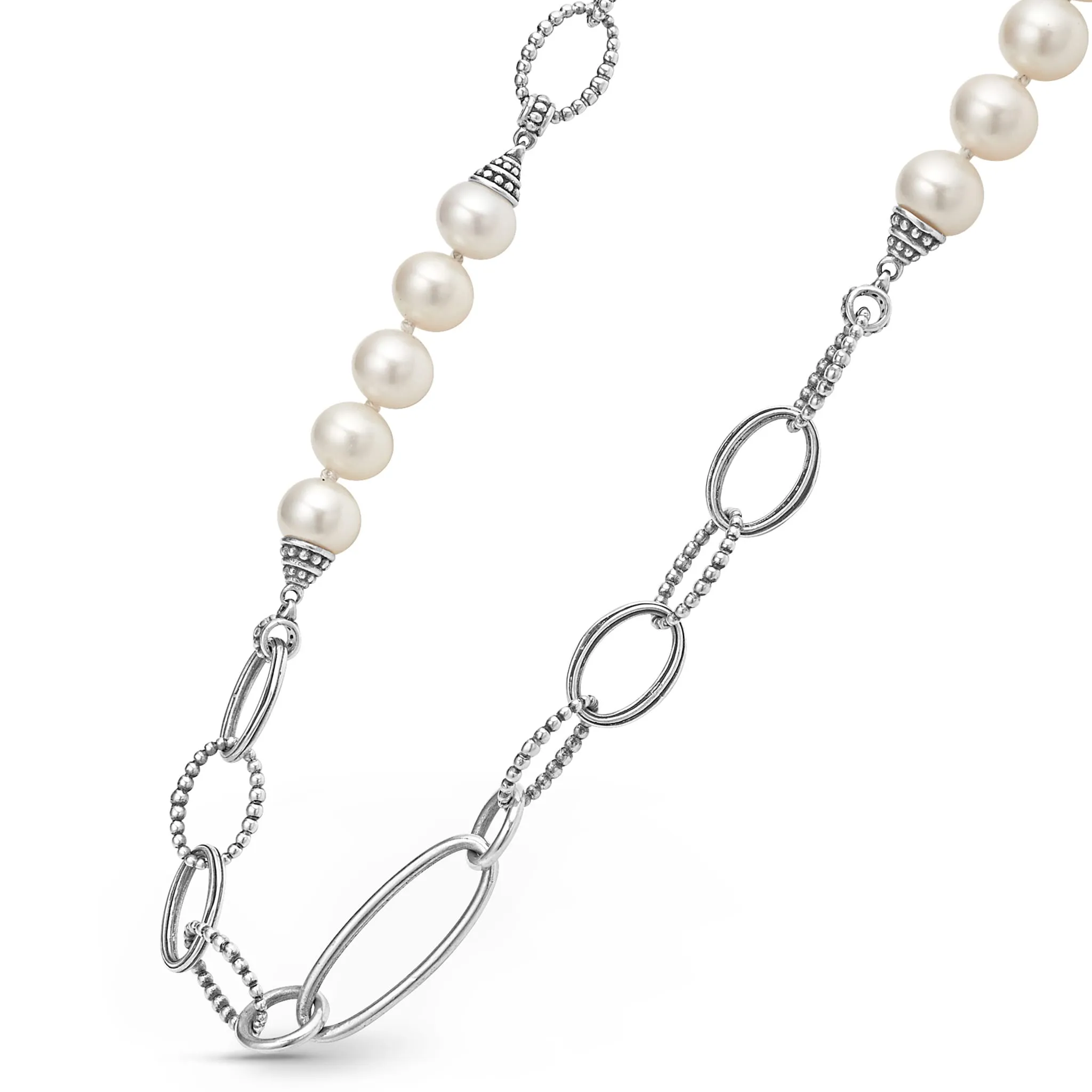 Luna Caviar Pearl Link Necklace