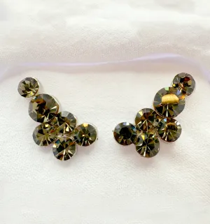 Luxe Crystal Ear Climbers – Silver Plated Elegance