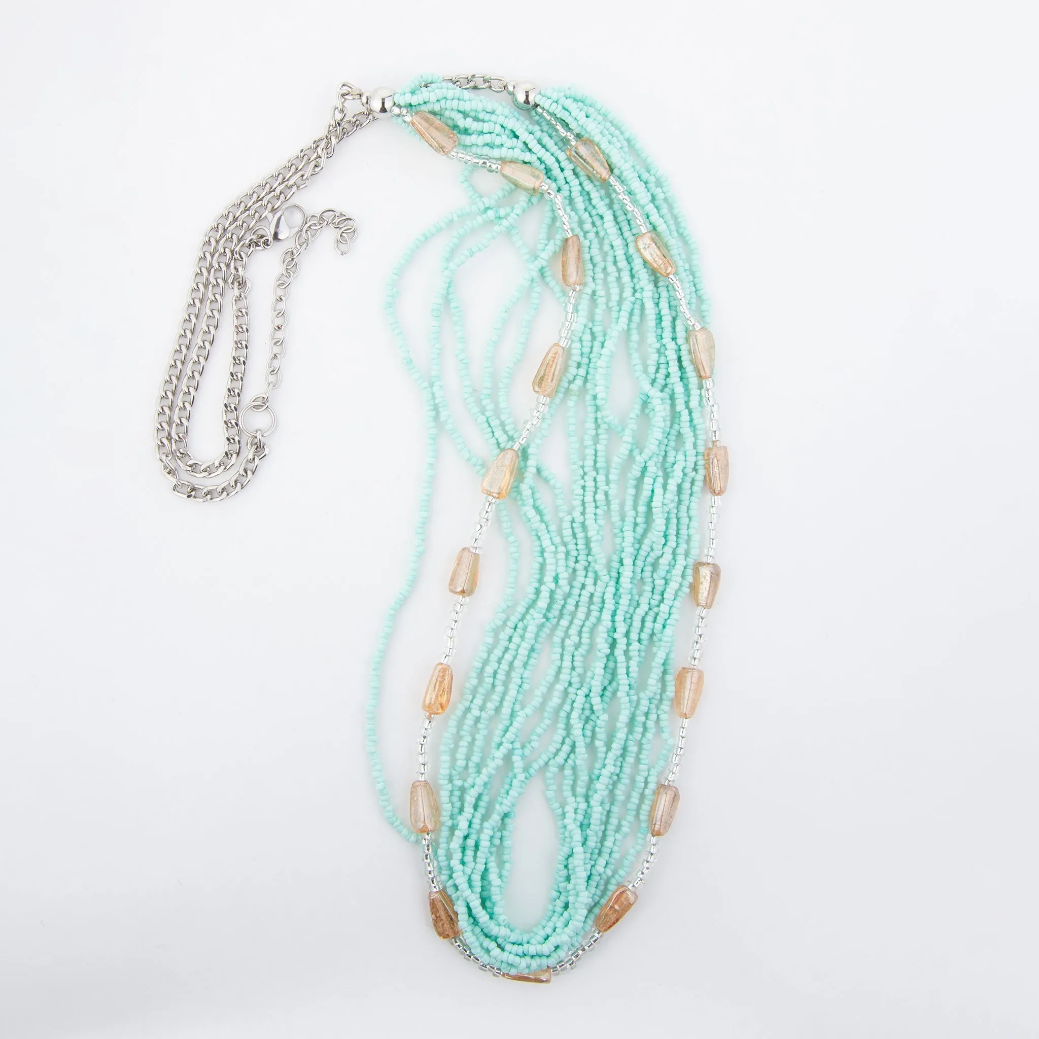 Luz Multi Row Braided Seed Bead Necklace