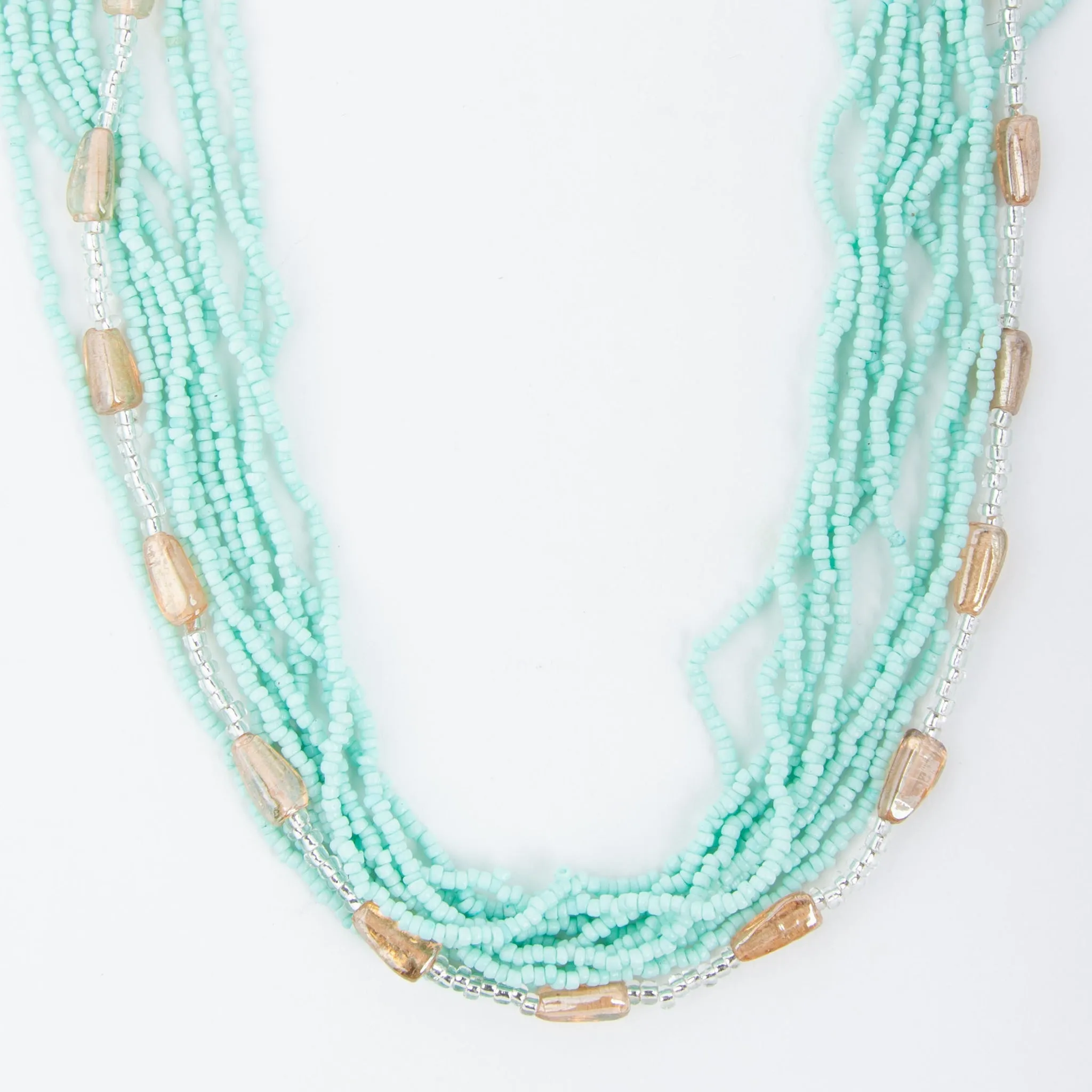 Luz Multi Row Braided Seed Bead Necklace