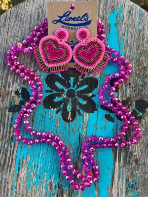 Magenta Beaded 60" Necklace