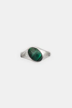 Malachite Twisted Signet Ring