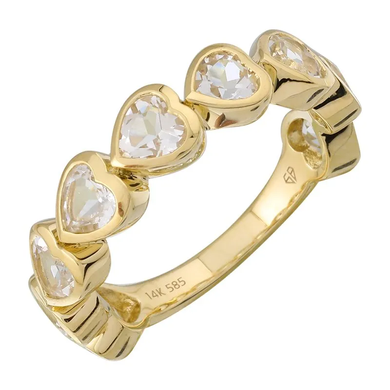 MANNY  BEZEL SET HEART RINGS
