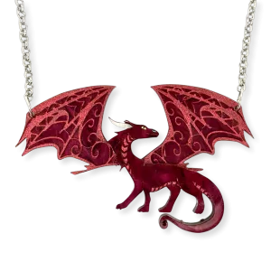 Maroon Dragon - necklace