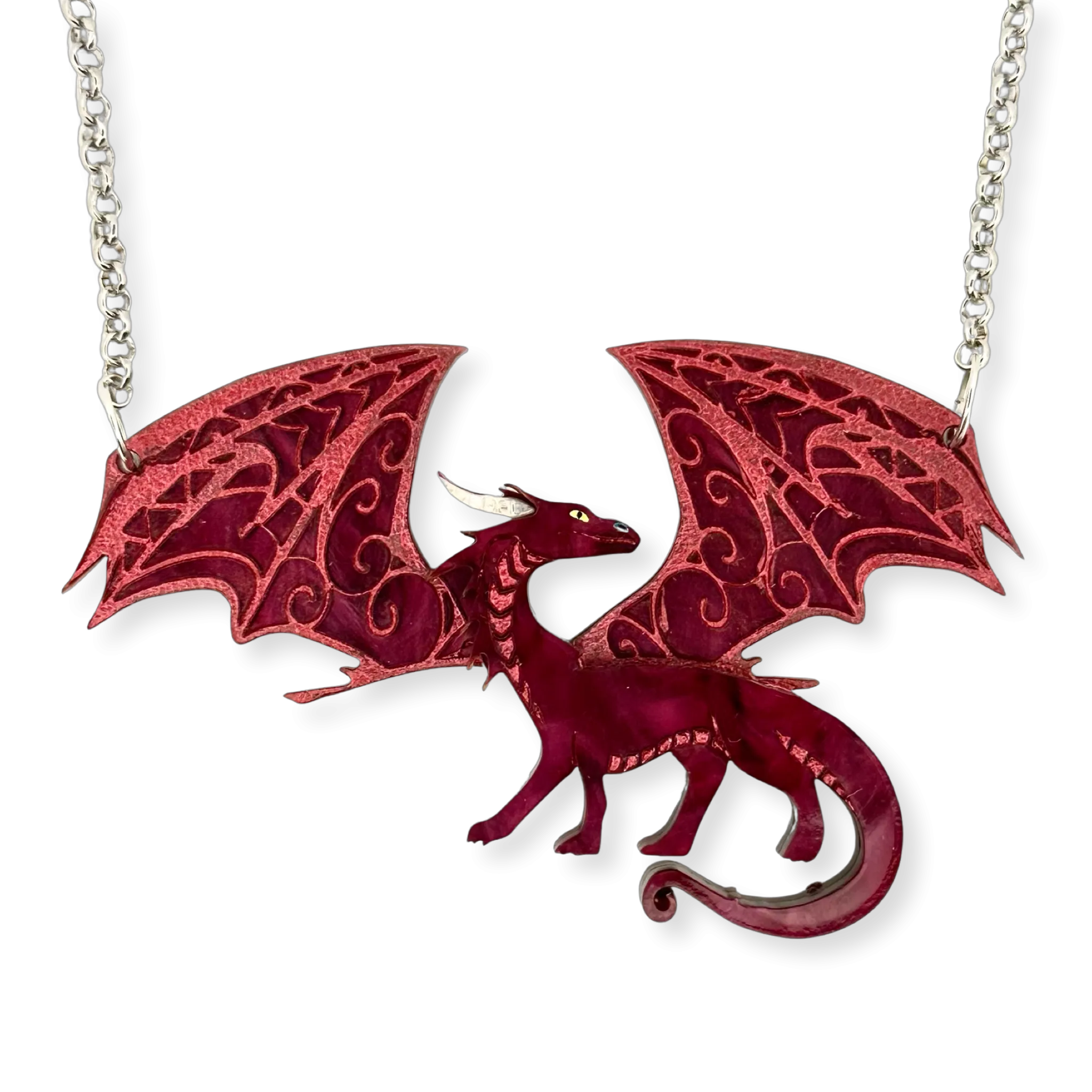 Maroon Dragon - necklace