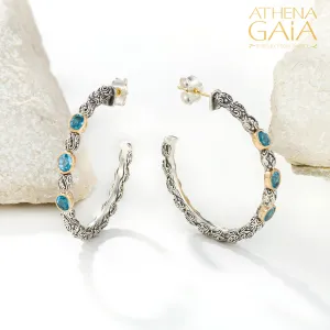 Meadow Breeze Triple Oval Stone Hoop Earrings