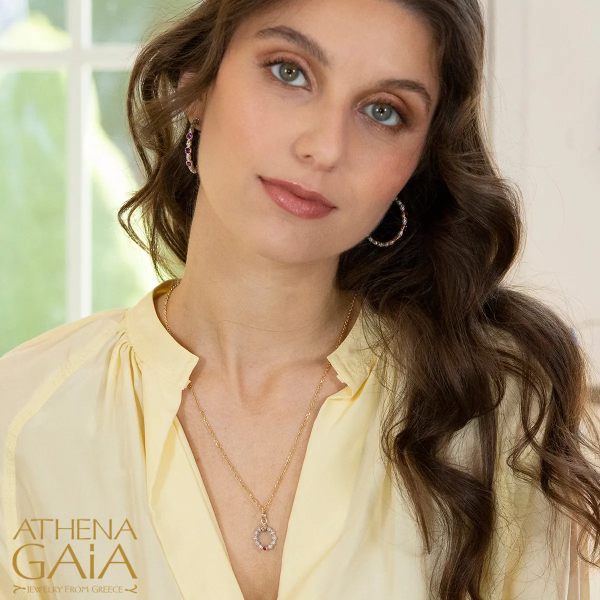 Meadow Breeze Triple Oval Stone Hoop Earrings