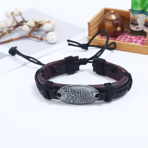 Men's Retro Braided Leather Bracelet Alloy Hemp Rope