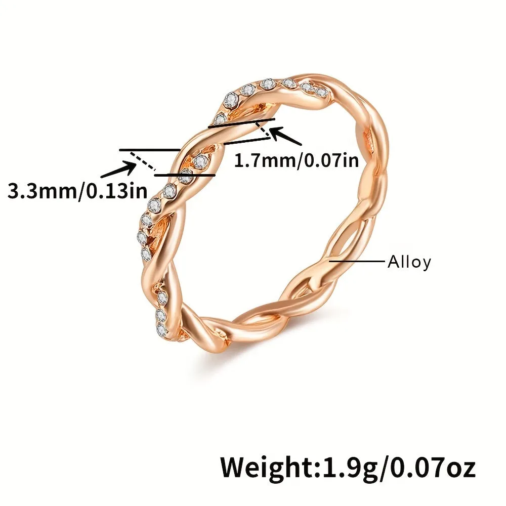 Men's Wave Pattern Zircon Inlaid Twist Vine Ring Size 5-10