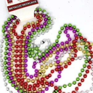 Metallic Beaded Necklace - set of 5