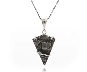 Meteorite Angular Blue Topaz Necklace