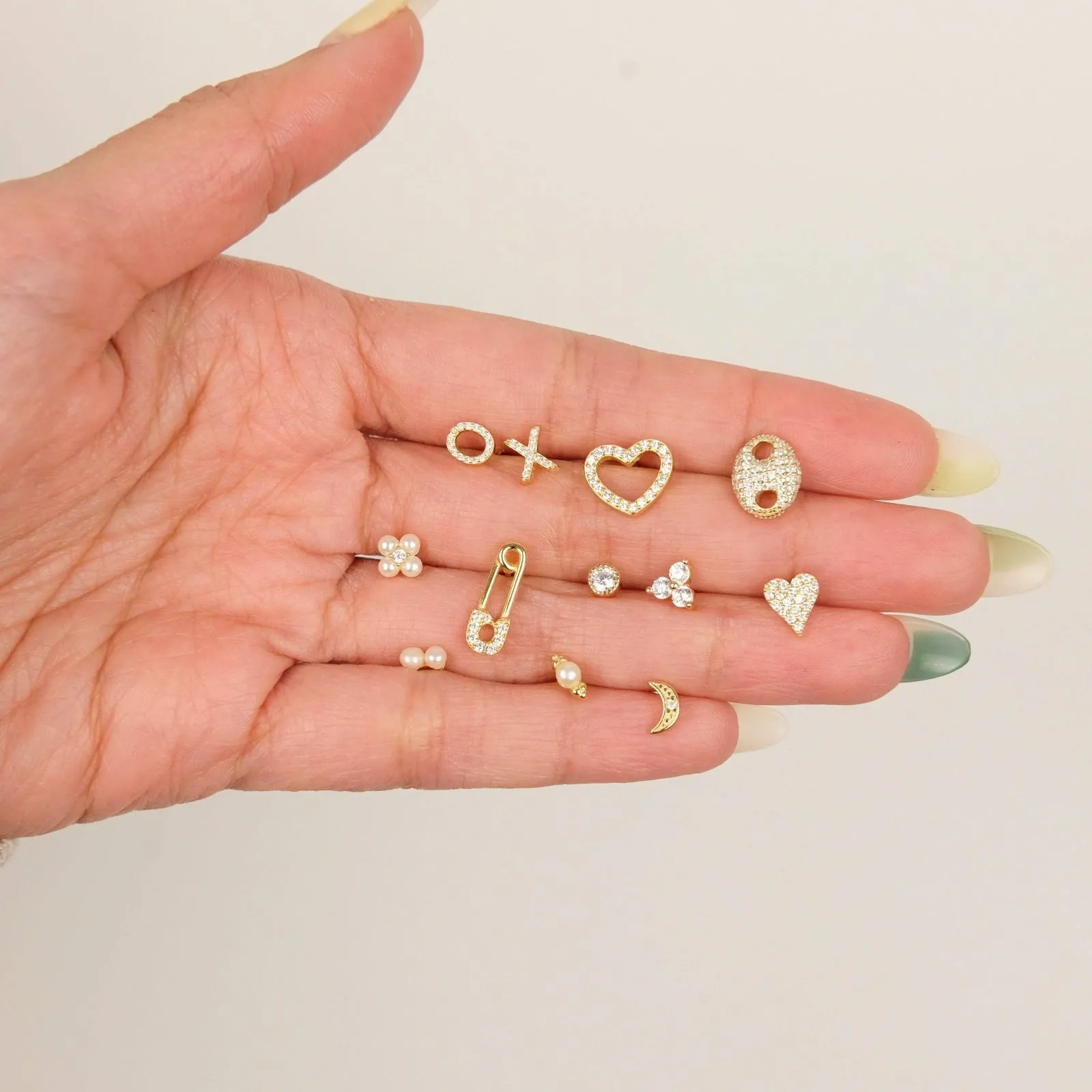 Mini Moon Stud Earring