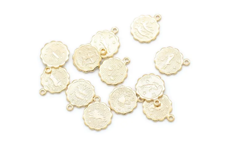 Mini Zodiac Necklace, 16K Gold Plated