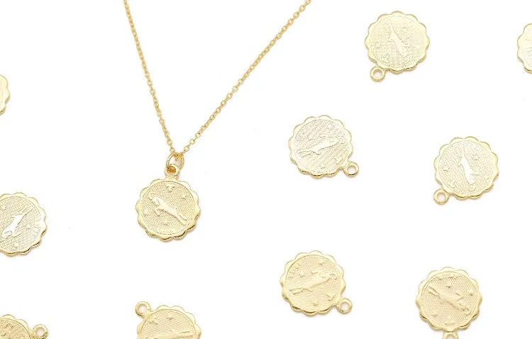 Mini Zodiac Necklace, 16K Gold Plated