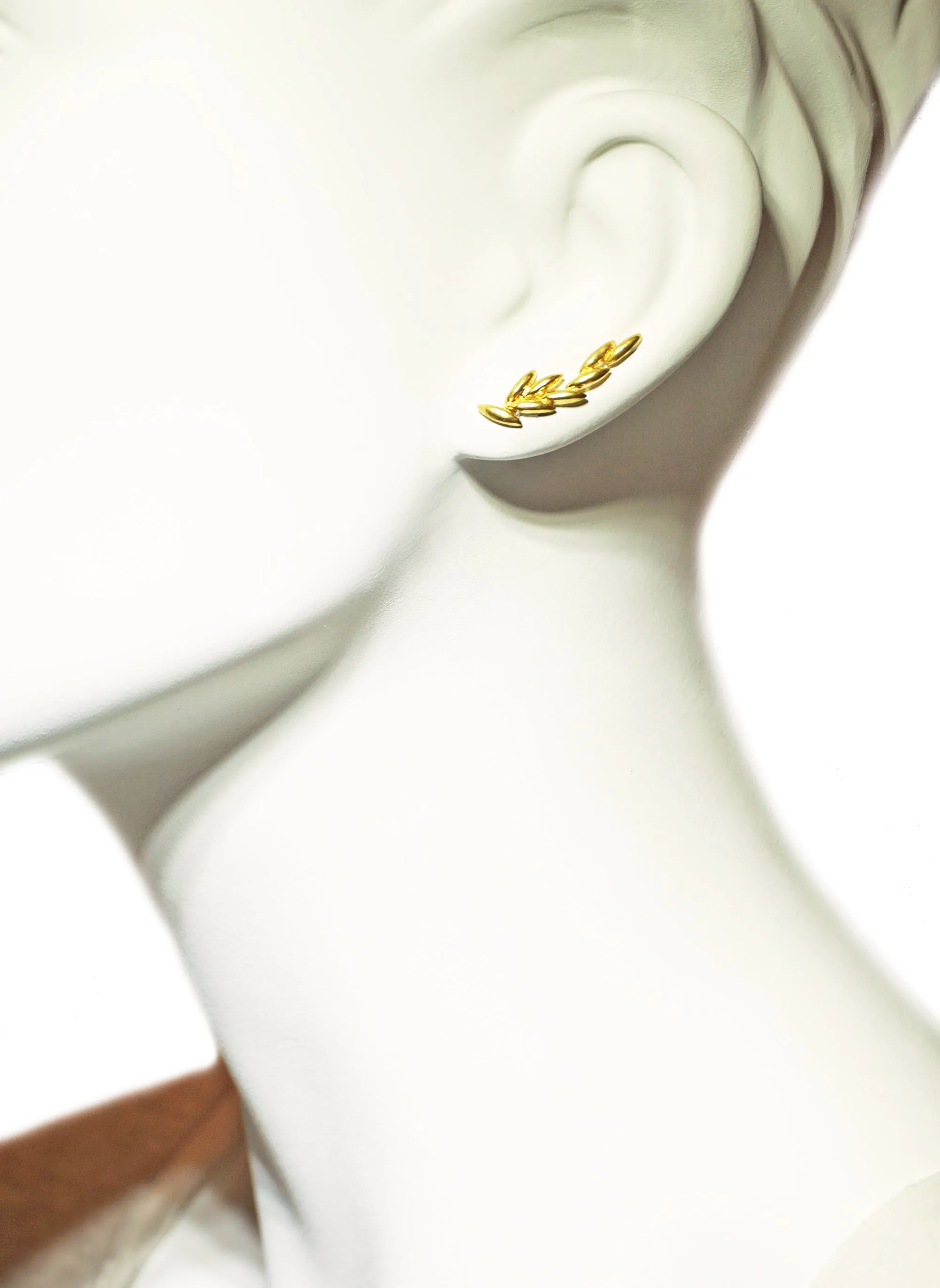 Mismatch Seed Climber Earrings in 18K Gold Plate