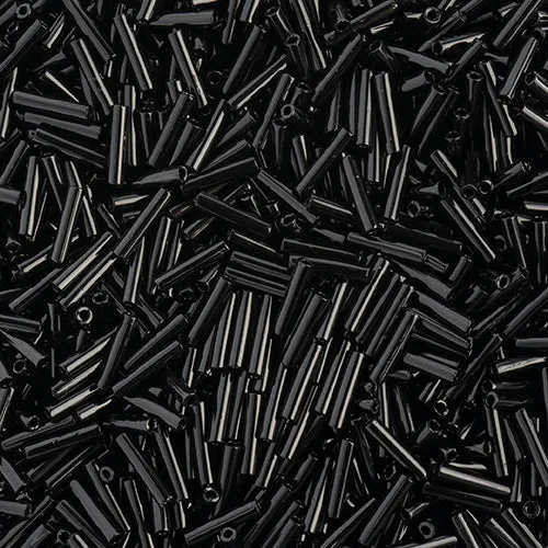 Miyuki Slender Bugle 1.3x6mm Black Opaque