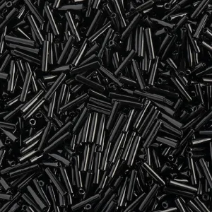 Miyuki Slender Bugle 1.3x6mm Black Opaque