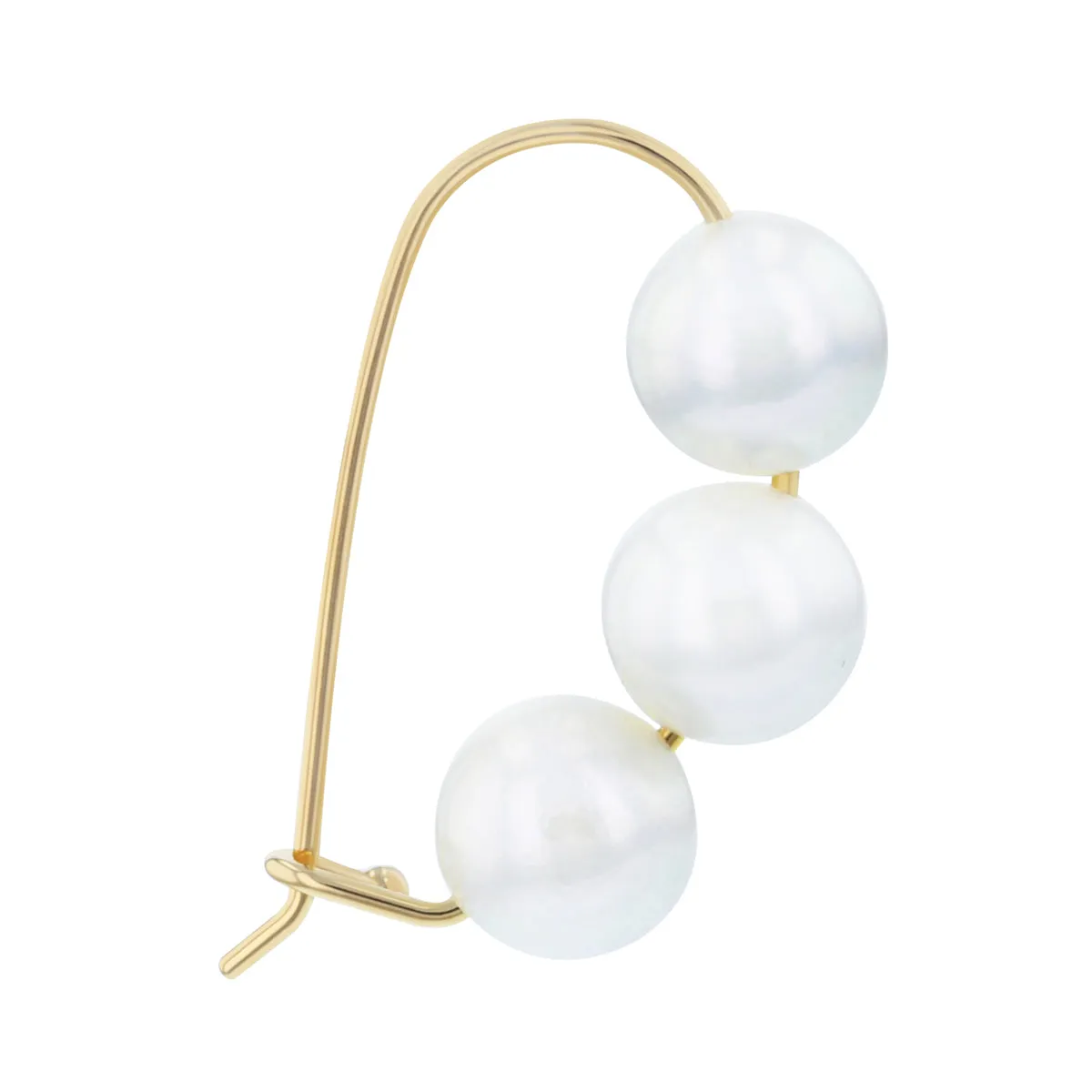 Mizuki Sea of Beauty Collection Medium Akoya  Safety Pin Earrings | 14K Yellow Gold