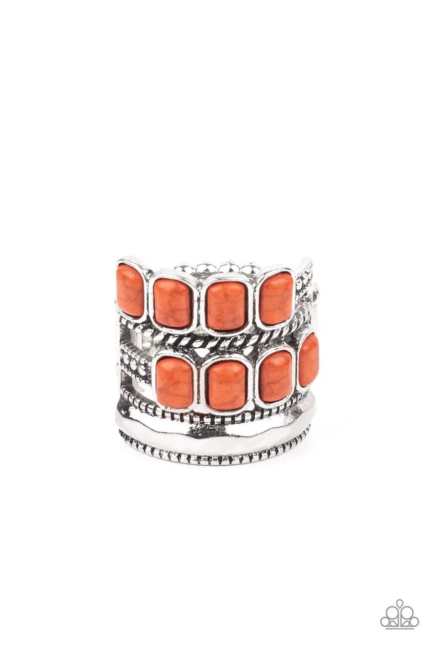 Mojave Monument Orange Paparazzi Ring