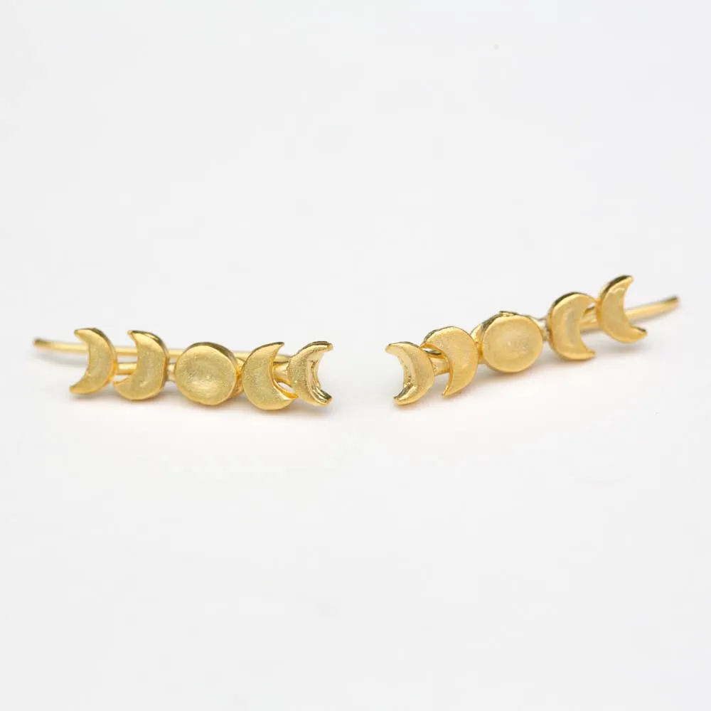 Moon Phase Ear Climbers by Christine Street