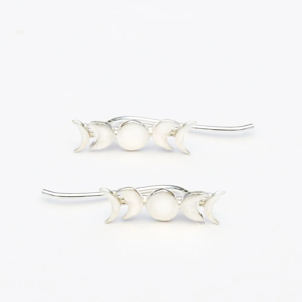 Moon Phase Ear Climbers by Christine Street