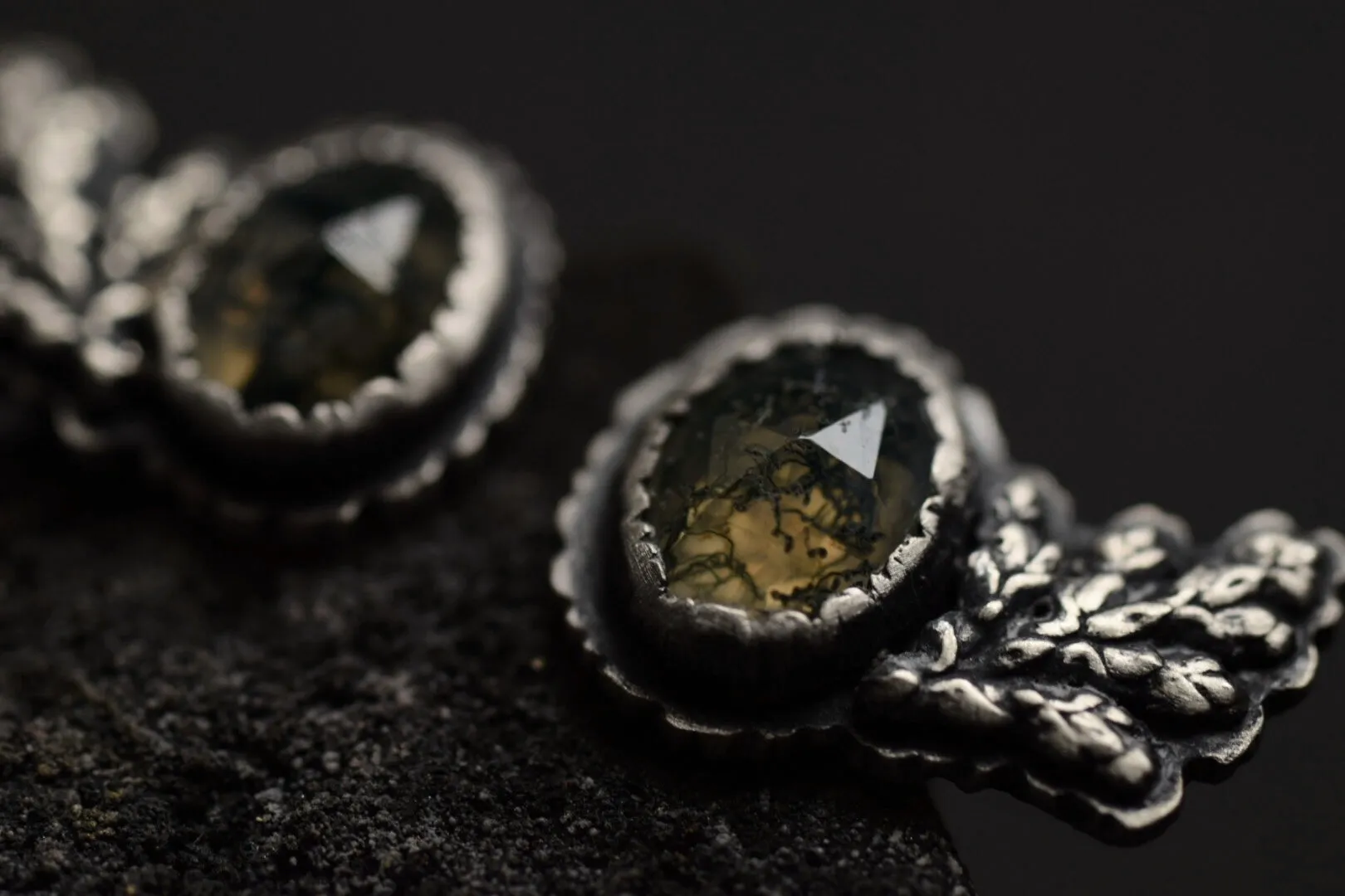 Moss Agate Stud Climbers #1