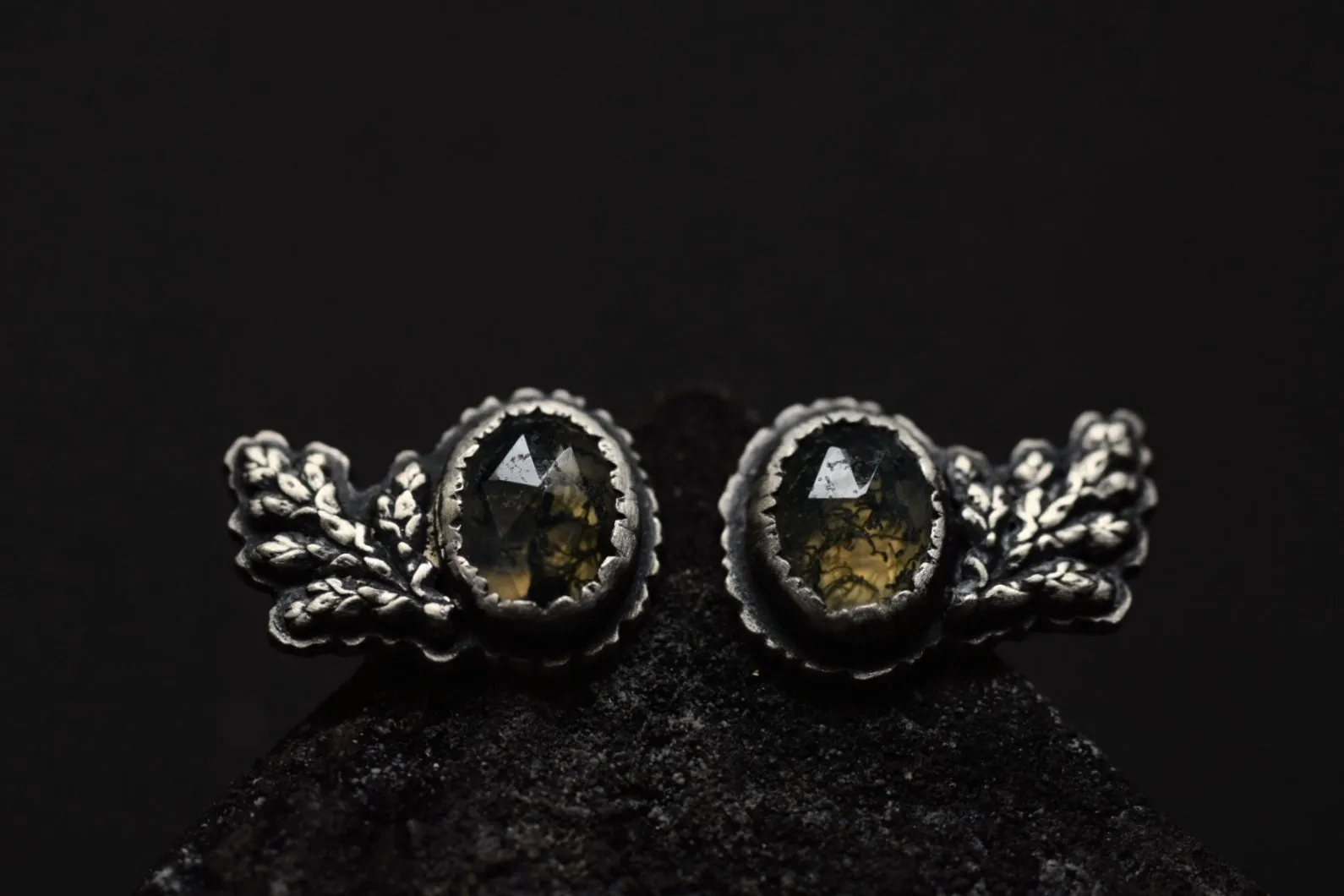 Moss Agate Stud Climbers #1
