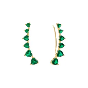 Multi CZ Heart Ear Climber