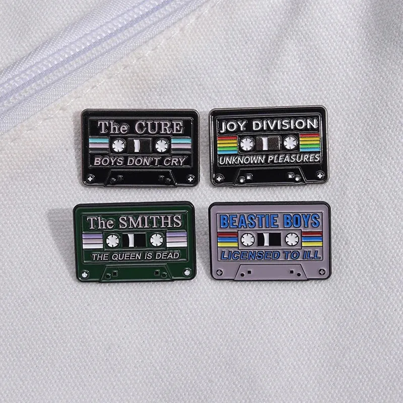 Music Tape Card Enamel Pins Custom Retro Tapes CD Badges Brooches Pleasures Punk Jewelry Metal Gifts To Music Students Wholesale