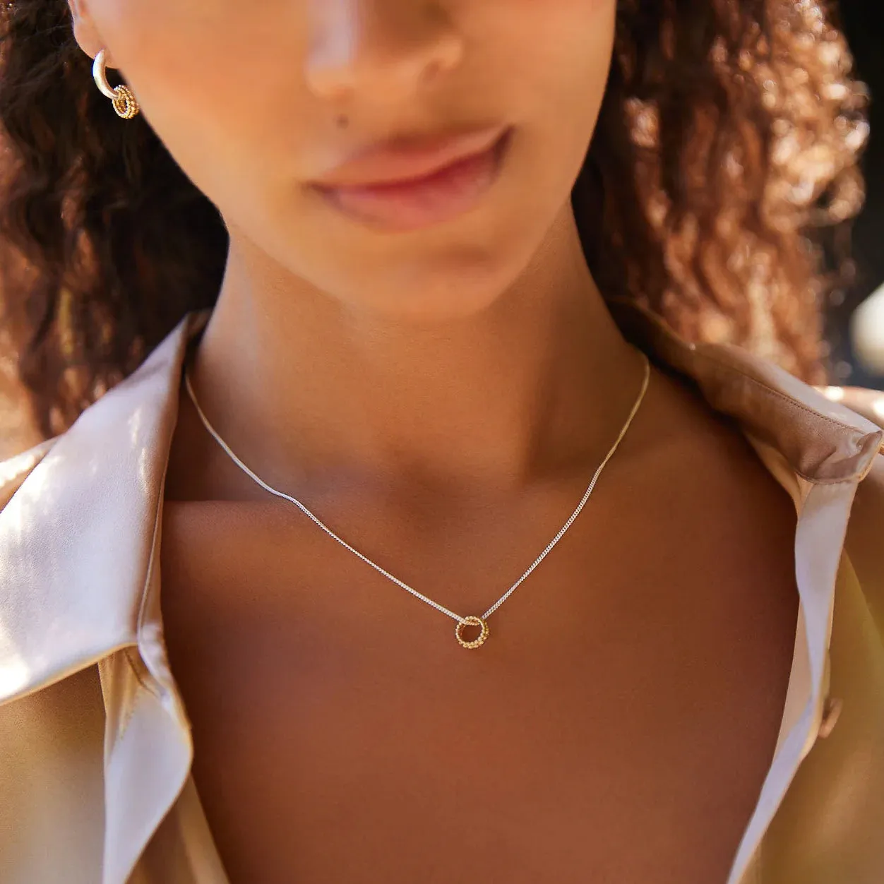 Najo N6837 Chia Two-Tone Necklace - Silver   Gold