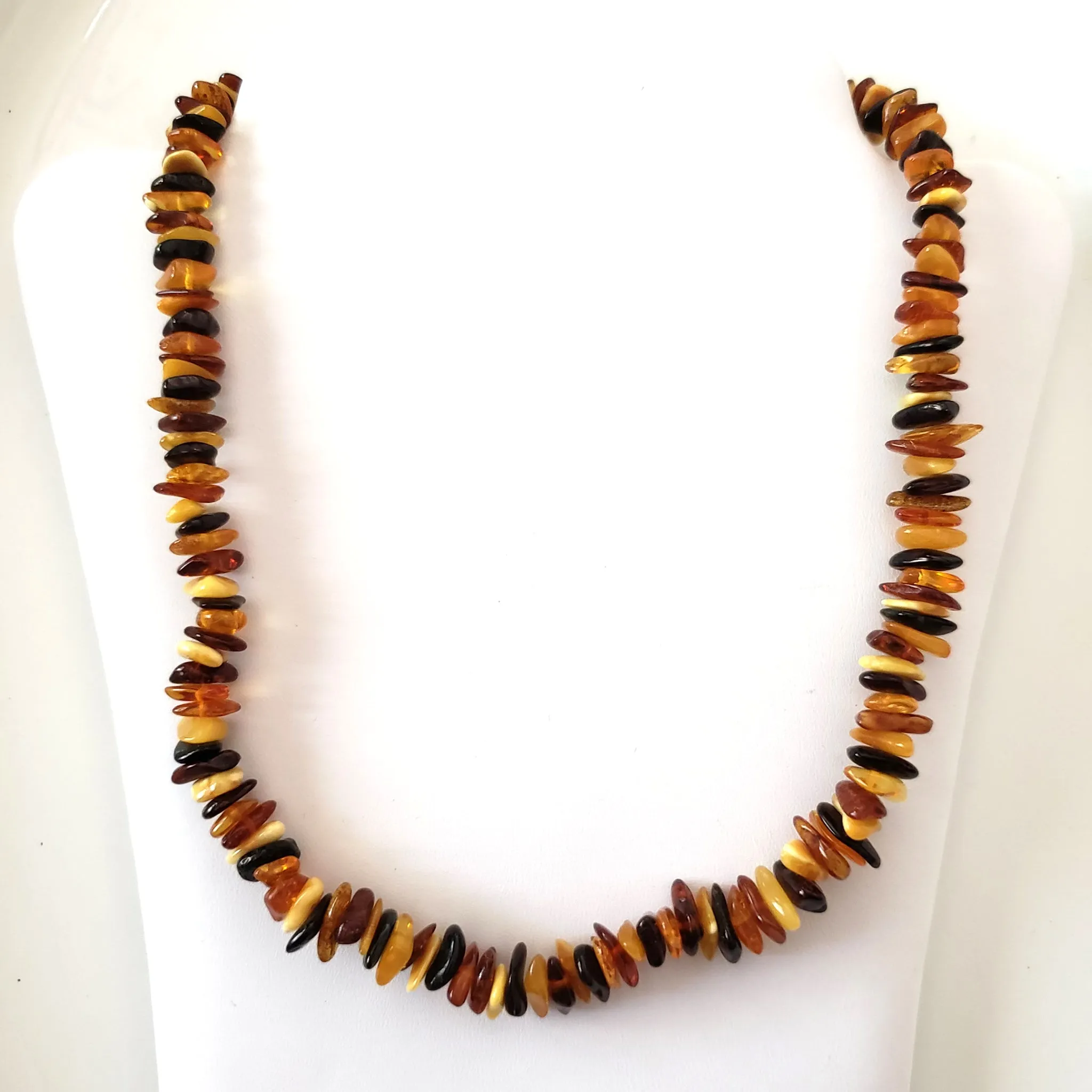 Natural Amber Multicolor Chip Style Necklace