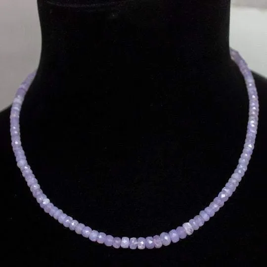 Natural Purple Scorolite Faceted Rondelle Beads Necklace 4mm 6mm 19inches