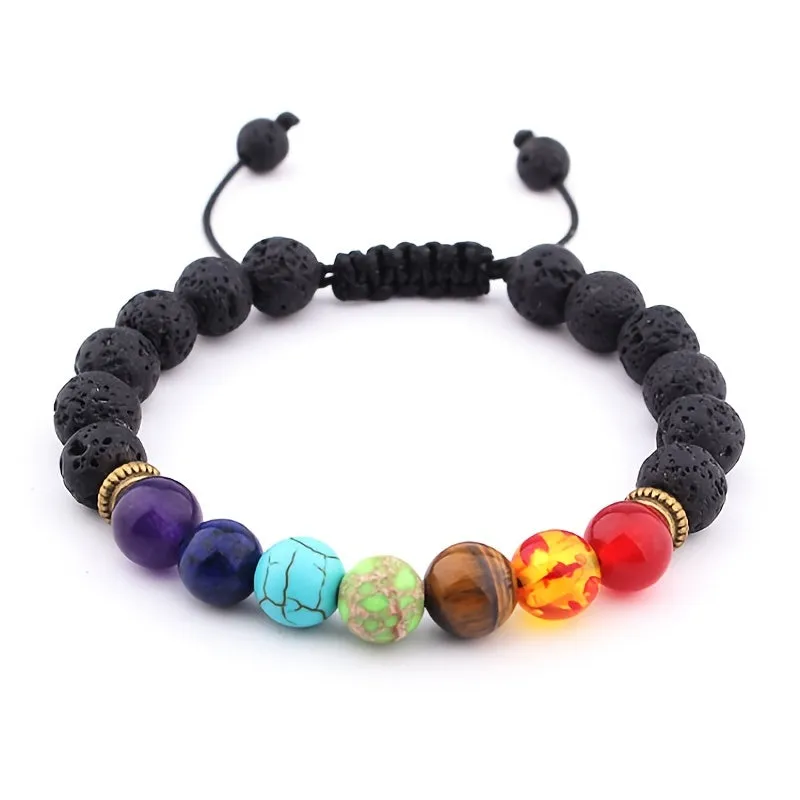 Natural Stone Volcanic Stone Braided Bracelet