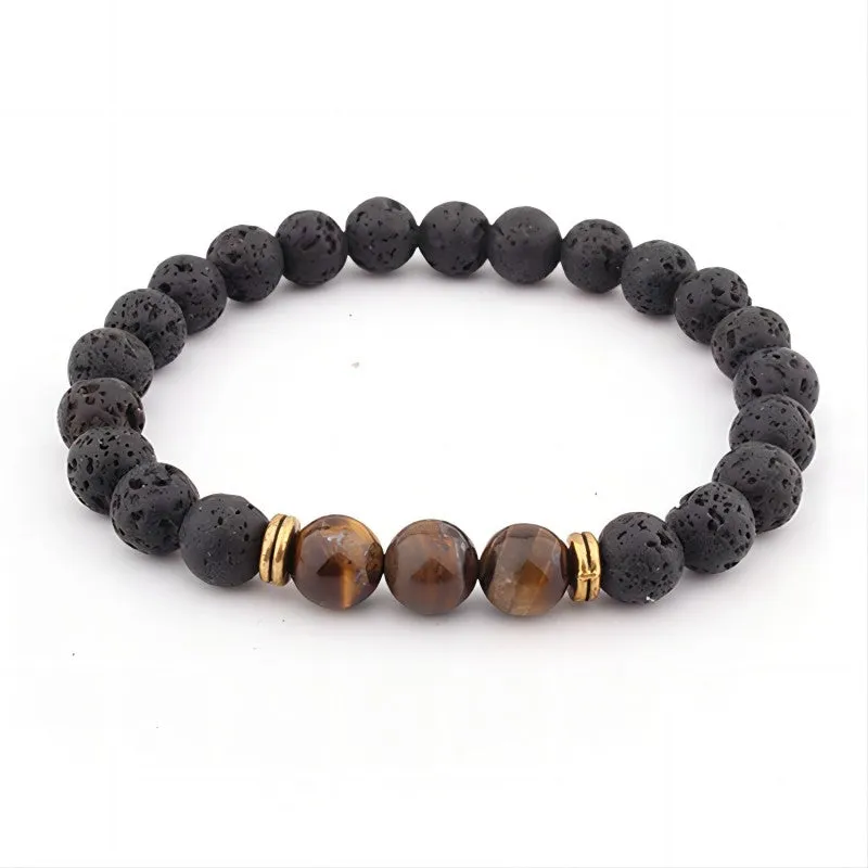 Natural Stone Volcanic Stone Braided Bracelet