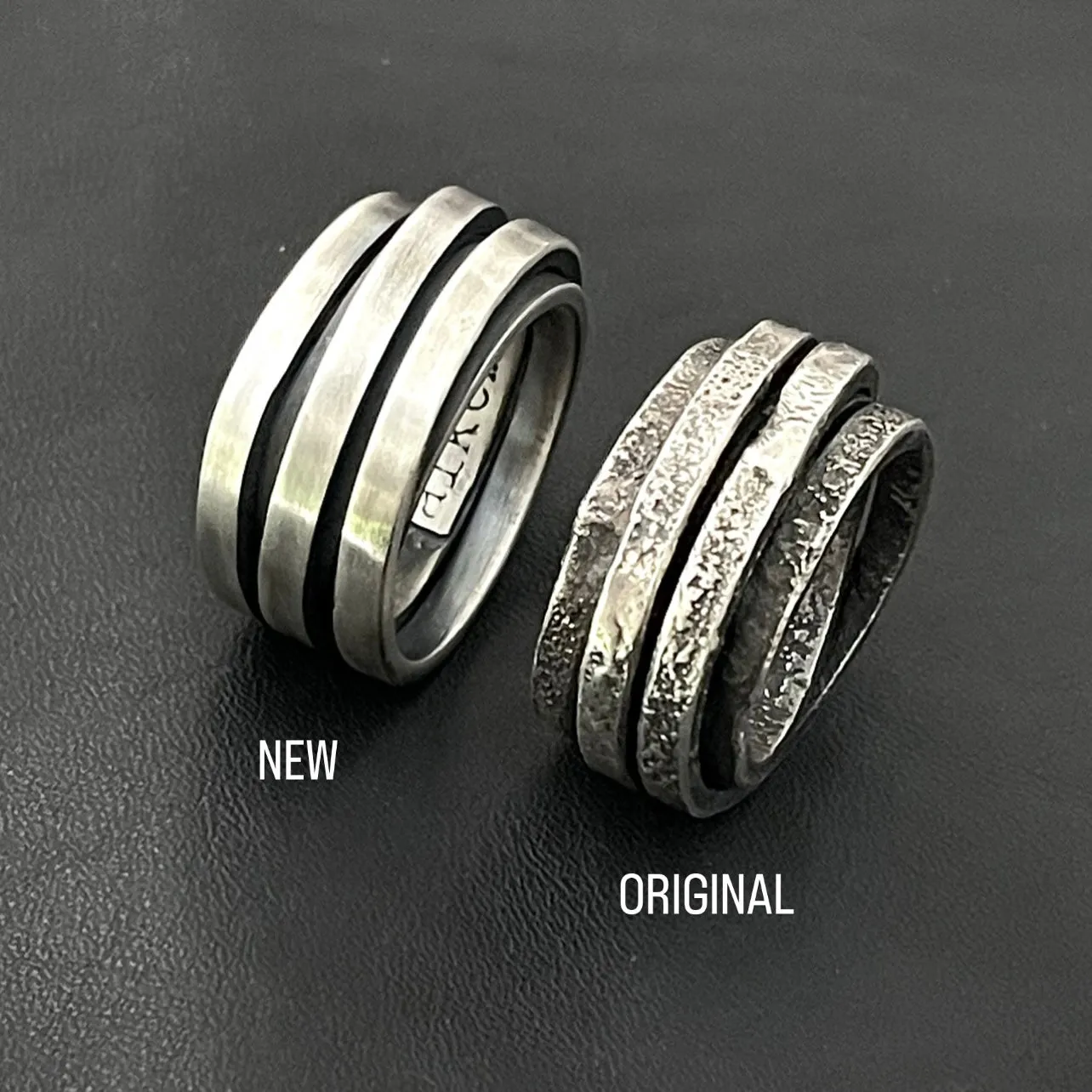 [NEW] Silver Brushed Twist  Ring 15mm