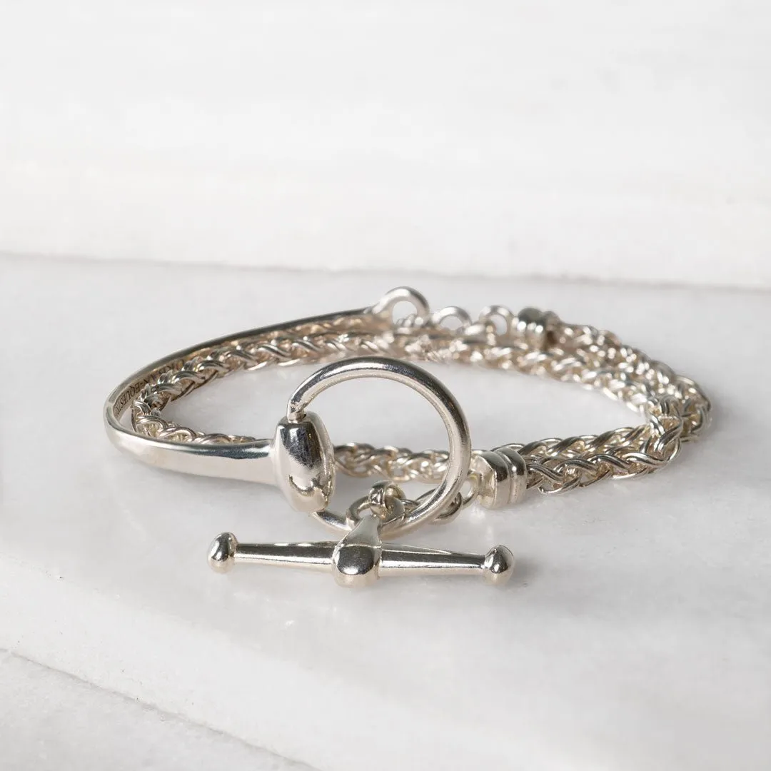 Odeza - Wrap Around Horse Bit and Sterling Silver on Brass Bracelet