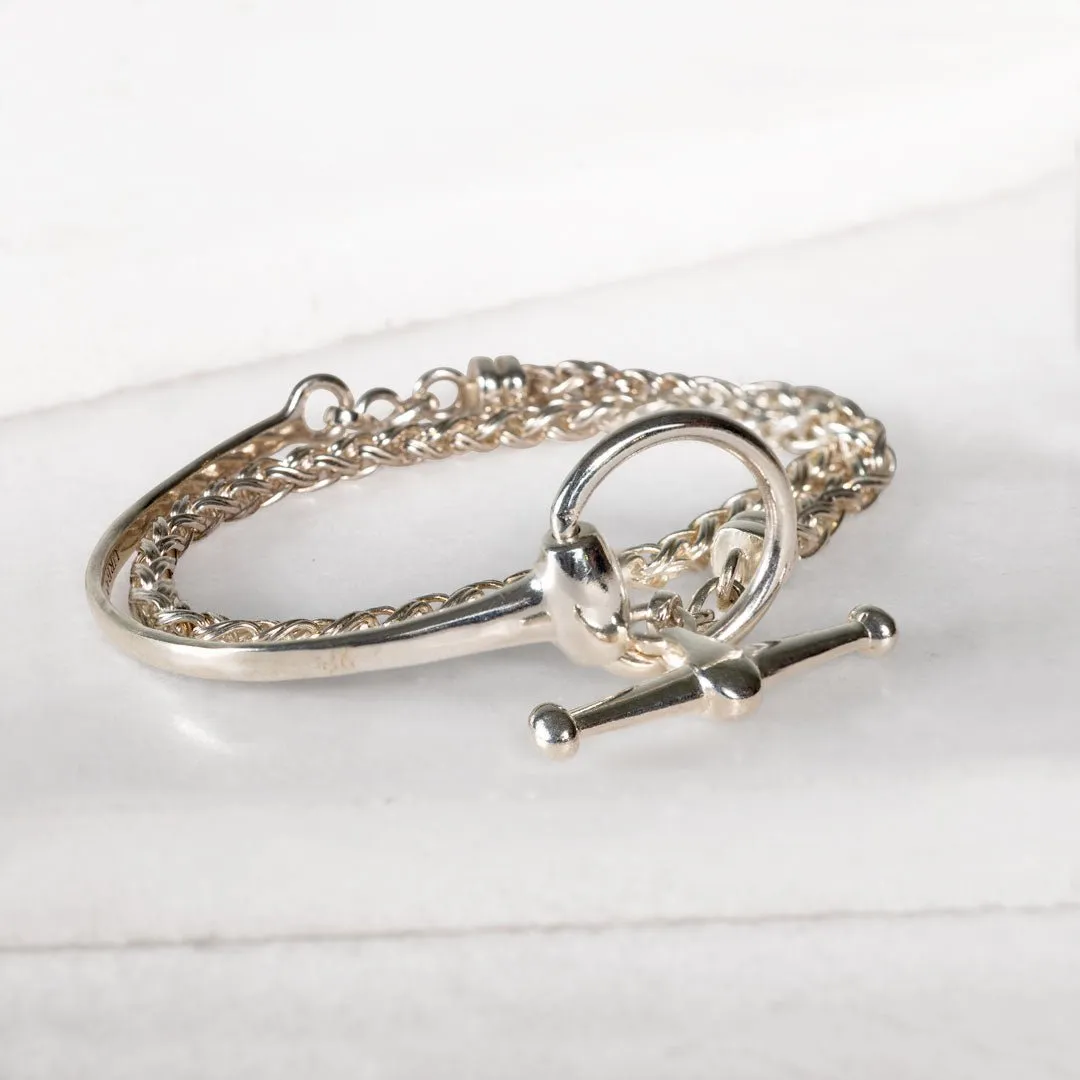 Odeza - Wrap Around Horse Bit and Sterling Silver on Brass Bracelet
