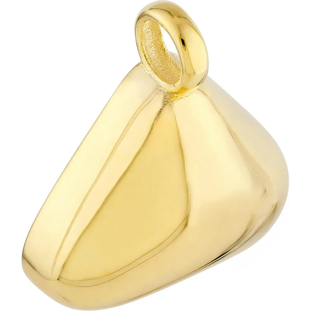 Olas d'Oro - 14K Yellow Gold Puffed Triangle Charm with Jump Ring Closure - 1.88 Grams