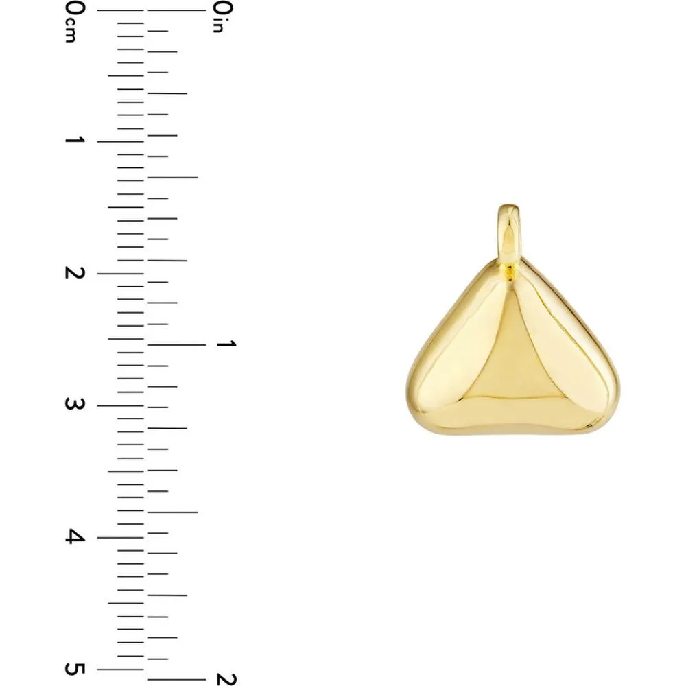 Olas d'Oro - 14K Yellow Gold Puffed Triangle Charm with Jump Ring Closure - 1.88 Grams