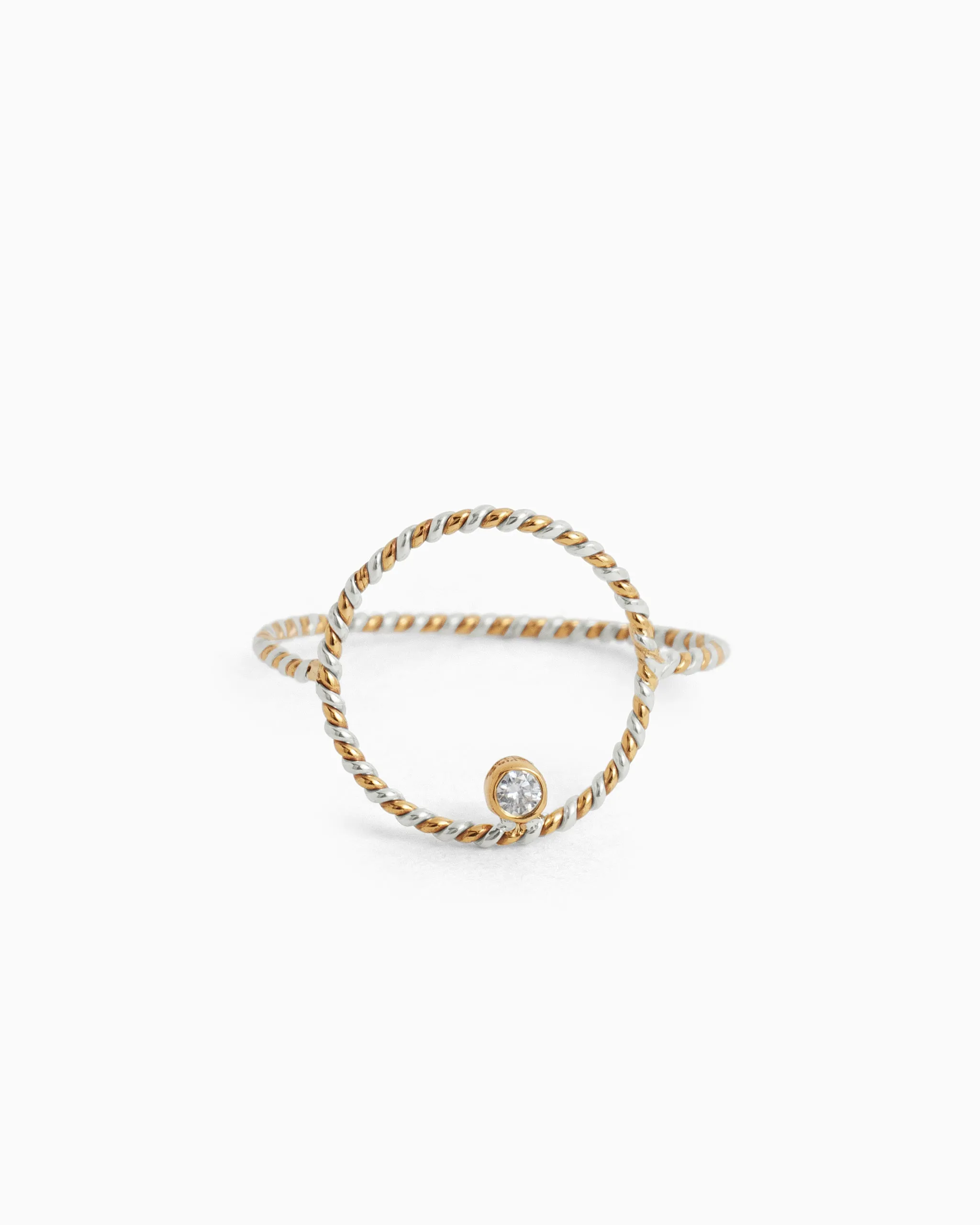 One Love Twisted Ring with Diamond